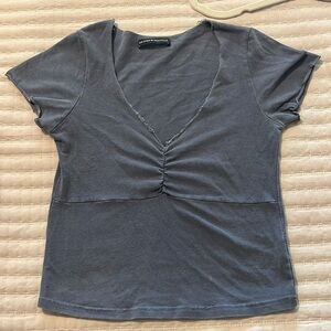 Brandy Melville Navy blue ruched front top
